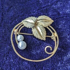 Vintage 14K Gold Over 925 Sterling Silver Brooch, Canadian Designer Bond Boyd